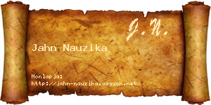 Jahn Nauzika névjegykártya